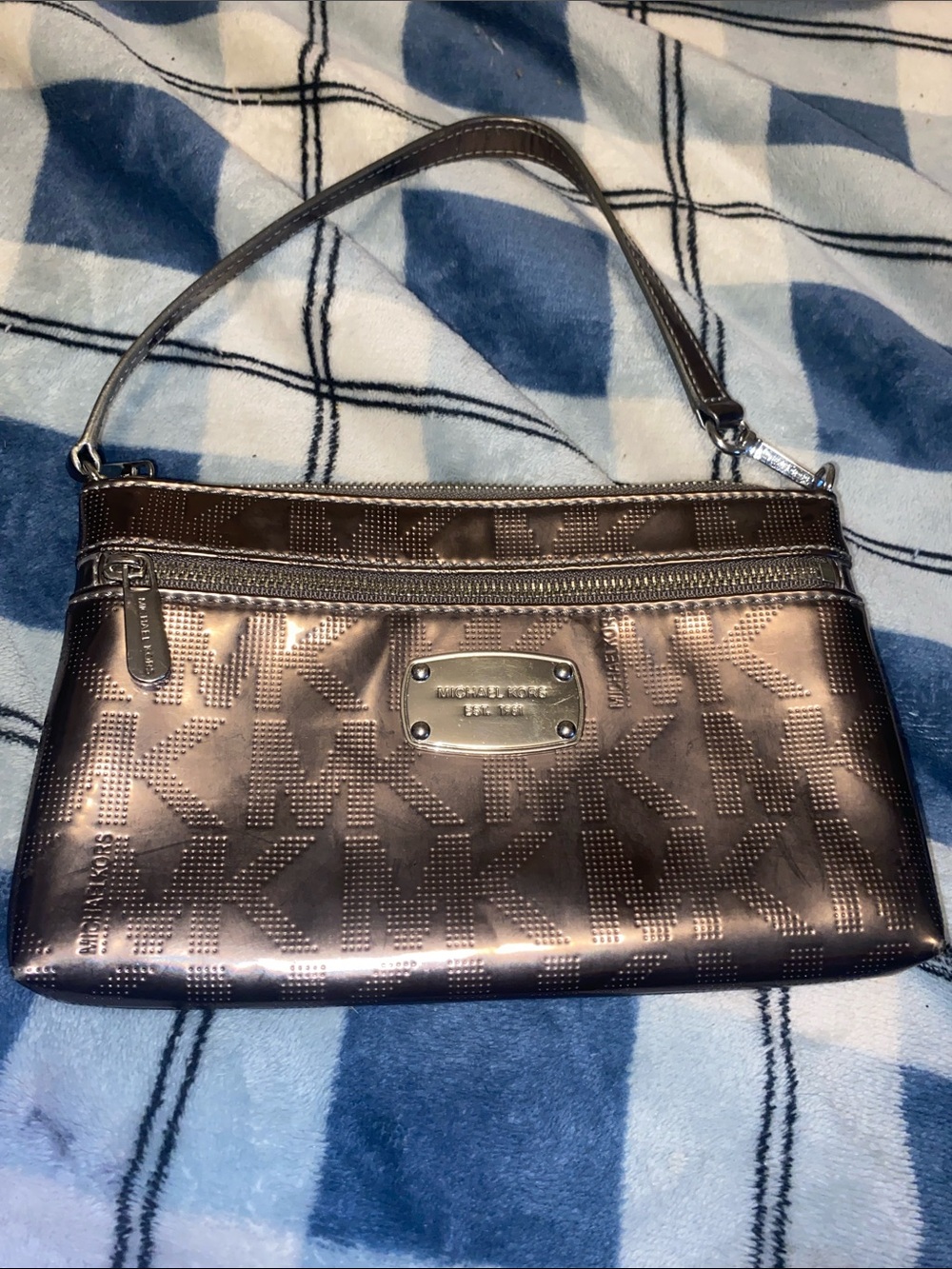 Michael Kors Metallic Bronze Wristlet Clutch